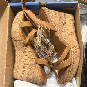 Jellypop Tan Wedge Sandals